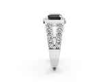 Silver Fancy Black Asscher Cut Cut Halo Split Shank Prong Set Ring_8