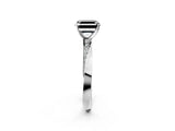 Silver Fancy Black Asscher Cut Diamond Engagement Ring with Side Stone Accents and Four-Prong Setting_38