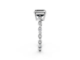 Silver Fancy Black Asscher Cut Solitaire Diamond Ring with Infinity Twist Band and Four-Prong Setting_14
