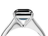 Silver Fancy Black Asscher Cut Solitaire Diamond Ring with Six-Prong Setting and Classic Band_42