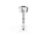 Silver Fancy Black Cushion Cut Cut Halo Pavé Diamond Ring_8