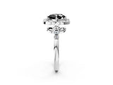 Silver Fancy Black Cushion Cut Diamond Floral Halo Split Shank Prong Setting Ring_38