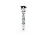Silver Fancy Black Cushion Cut Diamond Side Stone Engagement Ring with Four-Prong Setting_2