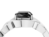 Silver Fancy Black Cushion Cut Solitaire Intertwined Band Prong Setting Ring_10