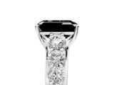 Silver Fancy Black Emerald Cut Brilliant Diamond Pavé Band with Six-Prong Setting_23