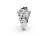 Silver Fancy Black Heart Cut Brilliant Halo Pave Diamond Milgrain Ring_8