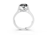 Silver Fancy Black Heart Cut Brilliant Solitaire Diamond Ring with Channel Set Band and Bar Prong Setting_21