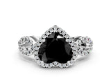 Silver Fancy Black Heart Cut Cut Halo Diamond Infinity Band with Four-Prong Setting_6