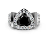 Silver Fancy Black Heart Cut Cut Halo Split Shank Prong Set Ring_12