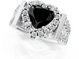 Silver Fancy Black Heart Cut Cut Halo Split Shank Prong Set Ring_13