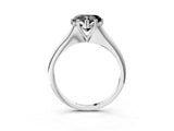 Silver Fancy Black Heart Cut Solitaire Diamond Ring with Six-Prong Setting and Classic Band_33
