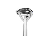 Silver Fancy Black Heart Cut Solitaire Diamond Ring with Six-Prong Setting and Classic Band_35