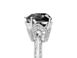 Silver Fancy Black Heart Cut Solitaire Split Shank Pave Diamond Engagement Ring with Four-Prong Setting_47