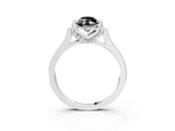 Silver Fancy Black Marquise Cut Brilliant Solitaire Diamond Ring with Channel Set Band and Bar Prong Setting_57