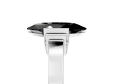 Silver Fancy Black Marquise Cut Brilliant Solitaire Diamond Ring with Channel Set Band and Bar Prong Setting_59