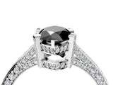 Silver Fancy Black Marquise Cut Brilliant Split Shank Pave Solitaire Ring with Four-Prong Setting_16