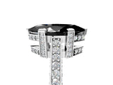 Silver Fancy Black Marquise Cut Brilliant Split Shank Pave Solitaire Ring with Four-Prong Setting_17