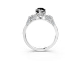 Silver Fancy Black Marquise Cut Brilliant Three-Stone Pave Band with Four-Prong Setting_9