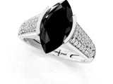 Silver Fancy Black Marquise Cut Cut Diamond Channel Set Pave Band with Tension Prong Setting_7