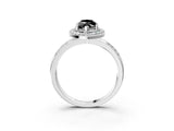 Silver Fancy Black Marquise Cut Diamond Double Halo Ring with Split Shank and Four-Prong Setting_9