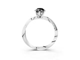 Silver Fancy Black Marquise Cut Diamond Engagement Ring with Side Stone Accents and Four-Prong Setting_39