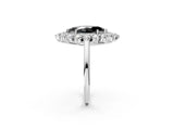 Silver Fancy Black Marquise Cut Diamond Floral Double Halo Engagement Ring with Prong Setting_32