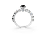 Silver Fancy Black Marquise Cut Diamond Side Stone Engagement Ring with Four-Prong Setting_27