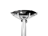 Silver Fancy Black Marquise Cut Diamond Solitaire Engagement Ring with Classic Band and Four-Prong Setting_17