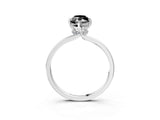 Silver Fancy Black Marquise Cut Diamond Solitaire Ring with Classic Band and Four-Prong Setting_15
