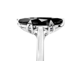 Silver Fancy Black Marquise Cut Diamond Solitaire Ring with Flower Prong Setting and Classic Band_5