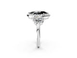 Silver Fancy Black Marquise Cut Diamond Three-Stone Halo Ring with Prong Setting and Pavé Accents_8