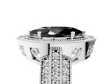 Silver Fancy Black Marquise Cut Halo Diamond Engagement Ring with Pave Split Shank and Four-Prong Setting_11