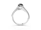 Silver Fancy Black Marquise Cut Solitaire Diamond Ring with Six-Prong Setting and Classic Band_53