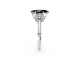 Silver Fancy Black Marquise Cut Solitaire Split Shank Pave Diamond Engagement Ring with Four-Prong Setting_8
