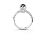 Silver Fancy Black Marquise Cut Solitaire Split Shank Pave Diamond Engagement Ring with Four-Prong Setting_9
