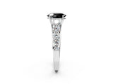 Silver Fancy Black Oval Cut Brilliant Diamond Pavé Band with Six-Prong Setting_20
