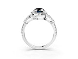 Silver Fancy Black Oval Cut Cut Diamond Halo Engagement Ring with Open Split Pavé Band_9