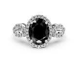 Silver Fancy Black Oval Cut Cut Halo Diamond Infinity Band with Four-Prong Setting_6