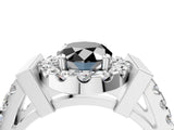 Silver Fancy Black Oval Cut Cut Halo Split Shank Prong Set Ring_10