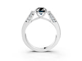 Silver Fancy Black Oval Cut Diamond Channel Set Solitaire Ring with Four-Prong Setting_75