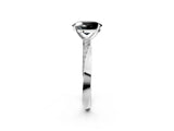 Silver Fancy Black Oval Cut Diamond Engagement Ring with Side Stone Accents and Four-Prong Setting_14