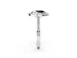 Silver Fancy Black Oval Cut Halo Bezel Diamond Pave Band Ring_8