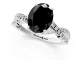 Silver Fancy Black Oval Cut Solitaire Twist Pave Diamond Engagement Ring with Prong Setting_55