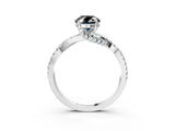Silver Fancy Black Oval Cut Solitaire Twist Pave Diamond Engagement Ring with Prong Setting_57