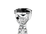 Silver Fancy Black Oval Cut Solitaire Twist Pave Diamond Engagement Ring with Prong Setting_59