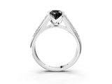 Silver Fancy Black Pear Cut Cut Diamond Channel Set Pave Band with Tension Prong Setting_9