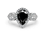 Silver Fancy Black Pear Cut Cut Halo Diamond Infinity Band with Four-Prong Setting_6