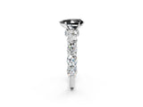 Silver Fancy Black Pear Cut Diamond Side Stone Engagement Ring with Four-Prong Setting_2