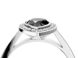 Silver Fancy Black Pear Cut Halo Bezel Diamond Pave Band Ring_10