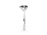 Silver Fancy Black Pear Cut Solitaire Diamond Ring with Six-Prong Setting and Classic Band_46